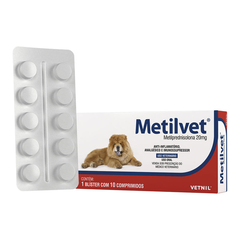 Metilvet 20mg 10 Comprimidos