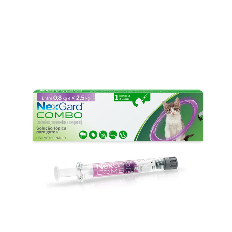 Nexgard Combo Gato 0,8 A 2,5 Kg 1 Tubo