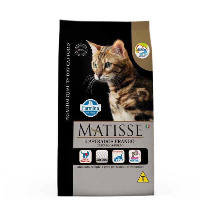 Ração Farmina Matisse Frango Para Gatos Adultos Castrados 800g