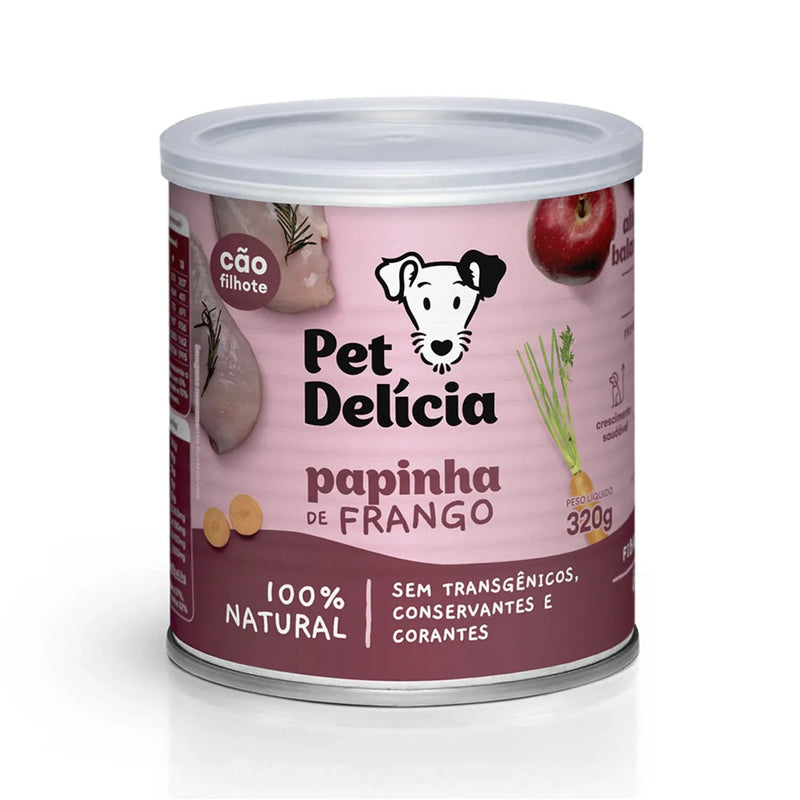 Papinha de Frango Para Cães Filhotes Pet Delícia 320g