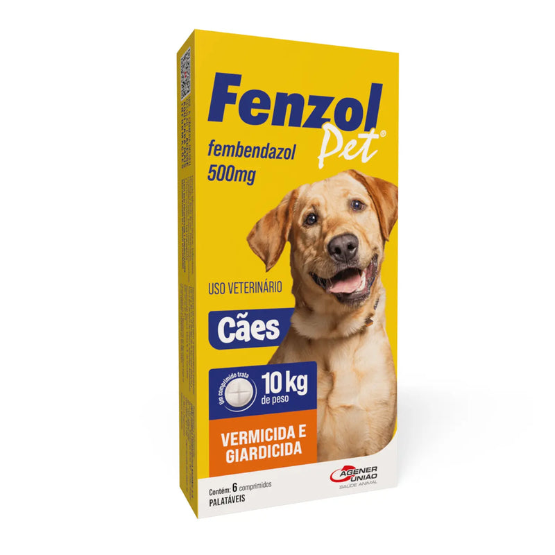 Antiparasitario Fenzol Pet Agener Uniao Com 6 Unidades - 500 Mg