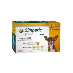Simparic 5 Mg Para Cães 1,3 a 2,5 Kg - 1 Comprimido