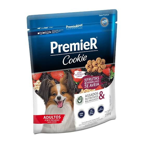 Biscoito Premier Cookie Para Cães Adultos Sabor Frutas Vermelhas E Aveia 250g