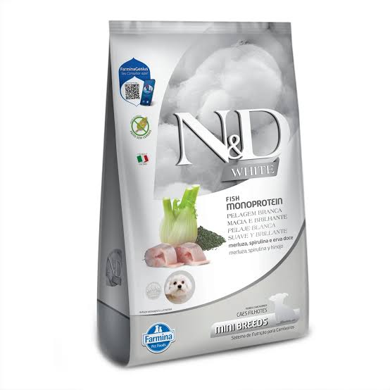 Ração Seca Farmina N&D White Para Cães Filhotes de Raças Mini e Pequenas Sabor Merluza 1,5kg
