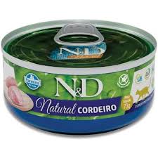 Lata Farmina N&D Natural Para Gatos Cordeiro 70g
