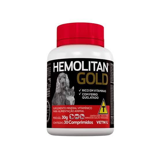 Suplemento Hemolitan Gold Vetnil com 30 Comprimidos