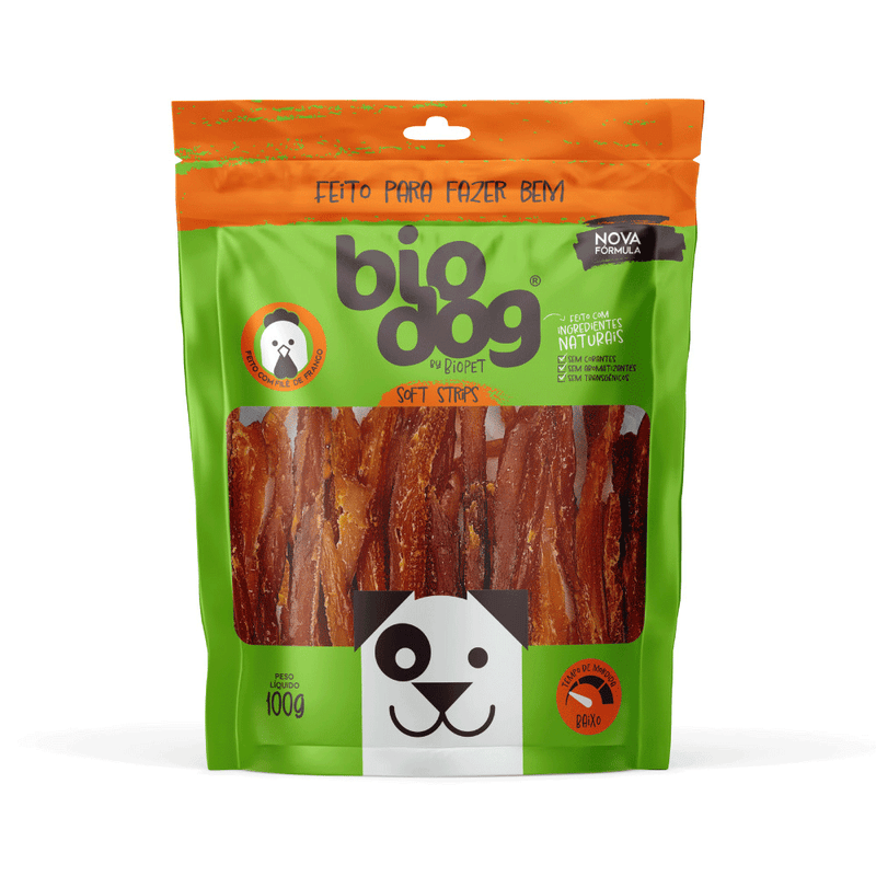 Petisco Biodog Gourmet Soft Strips Sensitive Para Caes 100g