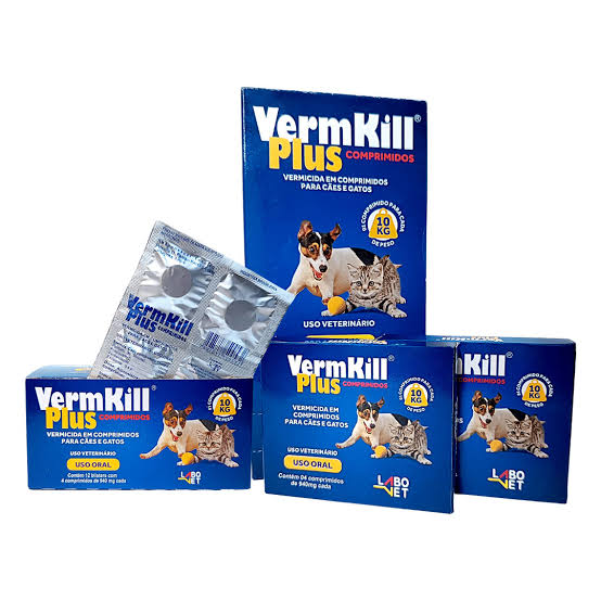 Vermkill Plus Para Cães E Gatos - 4 Comprimidos