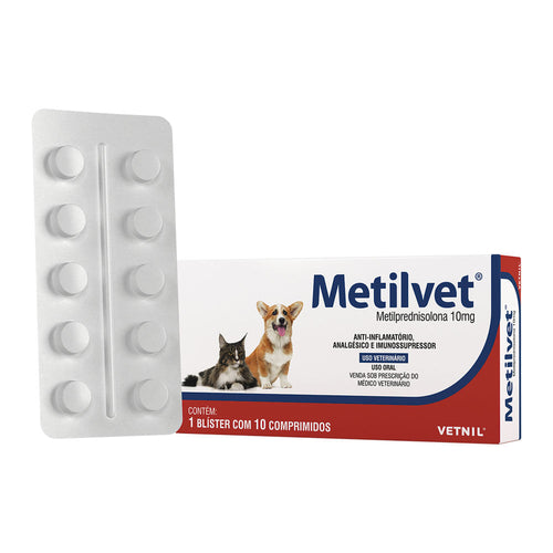Metilvet Vetnil 10mg com 10 Comprimidos