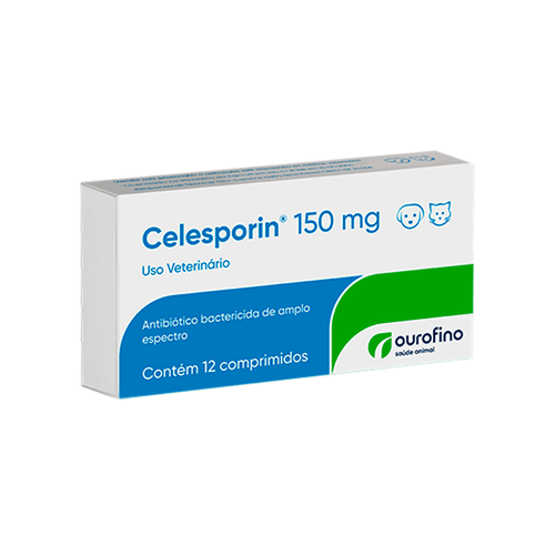 Antibiótico Celesporin 150mg Ouro Fino com 12 Comprimidos