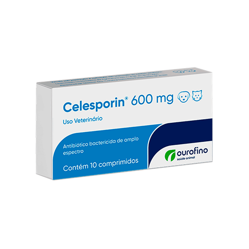 Antibiótico Celesporin 600mg Ouro Fino com 10 Comprimidos