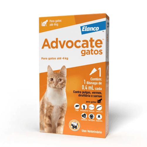 Advocate Gatos Ate 4kg 0,4ml - Elanco