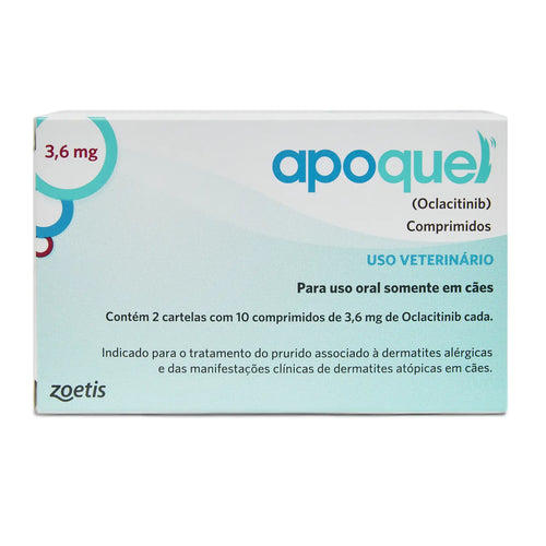Apoquel 3,6mg Zoetis com 20 Comprimidos
