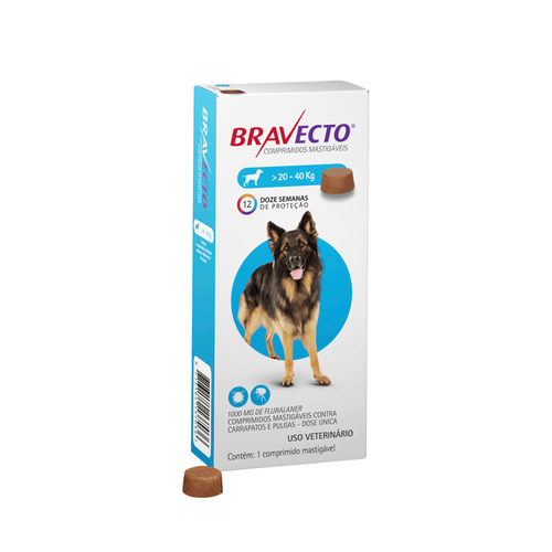 Antipulgas e Carrapatos Bravecto 500mg Para Cães de 10 a 20kg