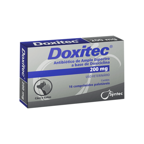 Antibiótico Doxitec 200mg Syntec com 16 Comprimidos