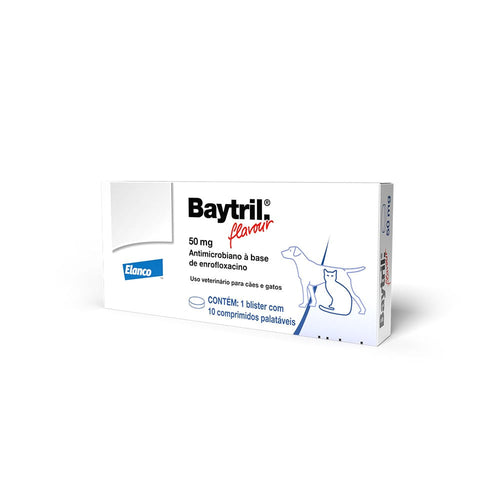 Baytril Flavour 50mg Comprimido Bayer 10 Comprimidos