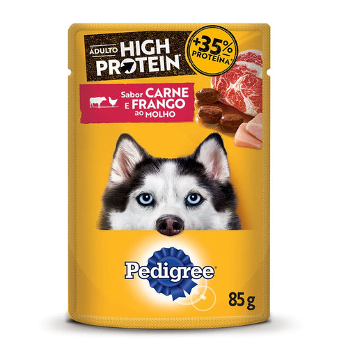 Sachê Ração Úmida High Proteína Cães Adultos Carne E Frango