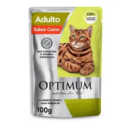 Ração Úmida Sachê Optimum Gatos Adultos Sabor Carne 85g