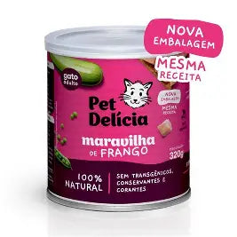 Ração Úmida Pet Delícia Maravilha de Frango Para Gatos 320g