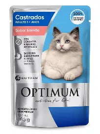 Sachê Optimum Para Gatos Castrados Sabor Salmão 85g
