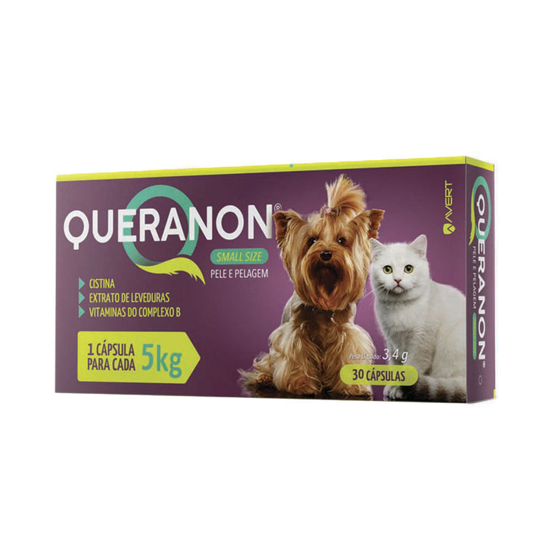 Suplemento Vitamínico Queranon Small Size Avert Para Cães e Gatos - 30 Comprimidos