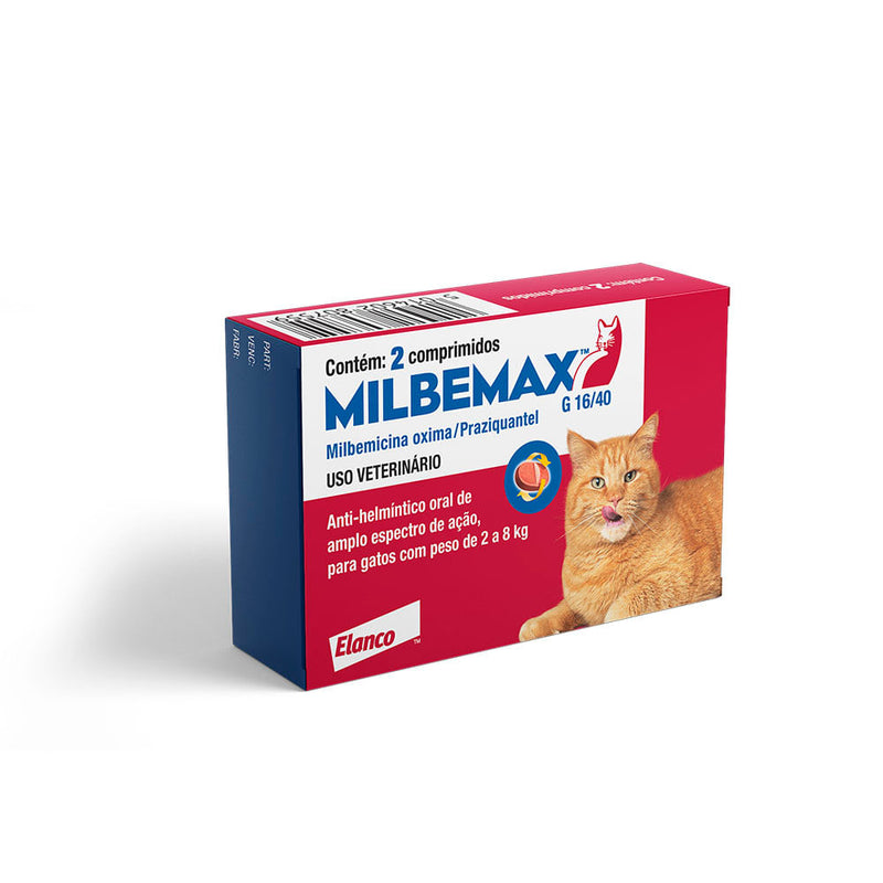 Milbemax Gatos 2-8kg 16/40mg