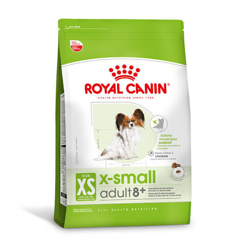 Ração Seca Royal Canin X-Small Adult 8+ Para Cães Adultos e Idosos de Porte Miniatura com 8 Anos Ou Mais 2,5kg