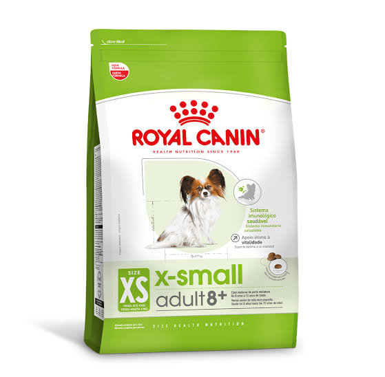 Ração Seca Royal Canin X-Small Adult 8+ Para Cães Adultos e Idosos de Porte Miniatura com 8 Anos Ou Mais 2,5kg