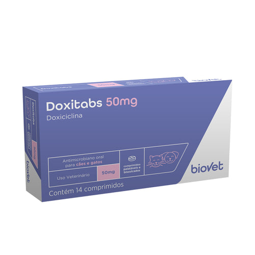 Doxitabs 50mg para Cães e Gatos Biovet 14 Comprimidos