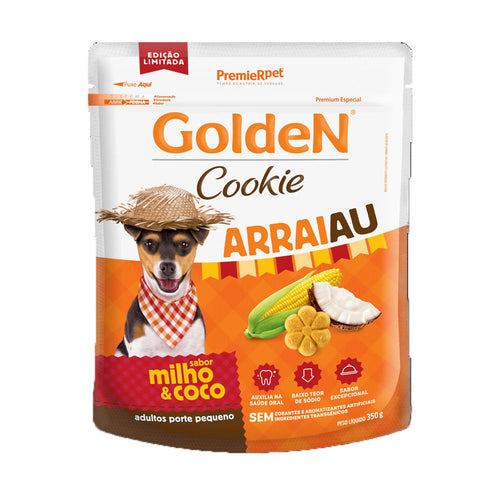Biscoito Golden Para Cães Adultos Sabor Banana Aveia e Mel Premier Pet 350g