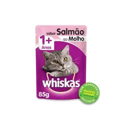 Sachê Whiskas Gatos Adultos 1+ Salmão ao Molho