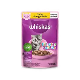Ração Úmida Sachê Whiskas Gatos Filhotes Sabor Frango ao Molho 85g