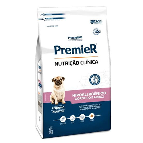 Ração Premier Nutrição Clínica Hipoalergênico Cães Adultos Porte Pequeno Sabor Cordeiro e Arroz - 2 Kg