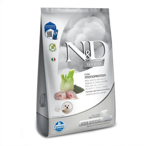 Ração Seca Farmina N&D White Para Cães Filhotes de Raças Mini e Pequenas Sabor Merluza 1,5kg