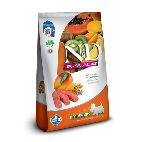 Ração N&D Tropical Salmão, Cereais E Frutas Cães Adultos Raças Pequenas 2,5kg