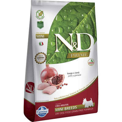 Ração N&D Prime Para Cães Adultos de Raças Pequenas Sabor Frango E Romã 2,5 Kg