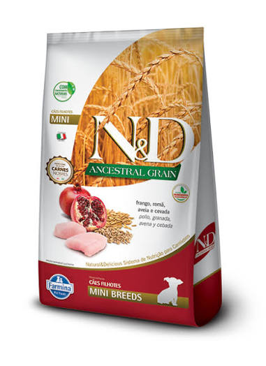 Ração Farmina N&D Ancestral Grain Frango Romã Para Cães Filhotes Raças Pequenas 2,5kg