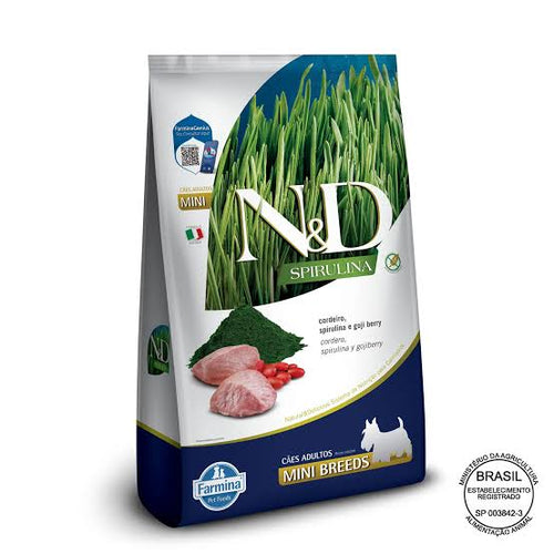 Ração Farmina N&D Spirulina Cordeiro Para Cães Adultos Raças Pequenas 2kg