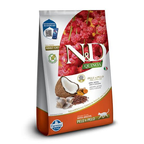 Ração Farmina N&D Quinoa Pele e Pelo Peixe Para Gatos Adultos 1,5kg