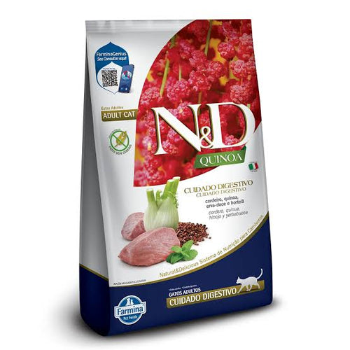 Ração Farmina N&D Quinoa Cuidado Digestivo Cordeiro Para Gatos Adultos 1,5kg