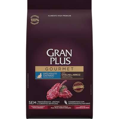 Ração GranPlus Gourmet Gatos Adultos Castrados Sabor Ovelha e Arroz 3kg