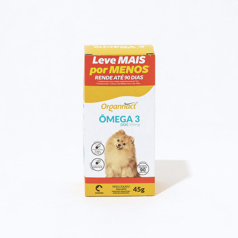 Suplemento Vitamínico Ômega 3 Dog 1000mg Organnact com 30 Cápsulas