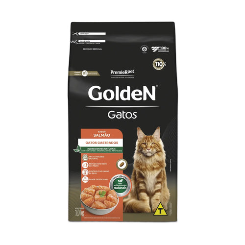 Ração Golden Gatos Castrados Sabor Salmão 3kg