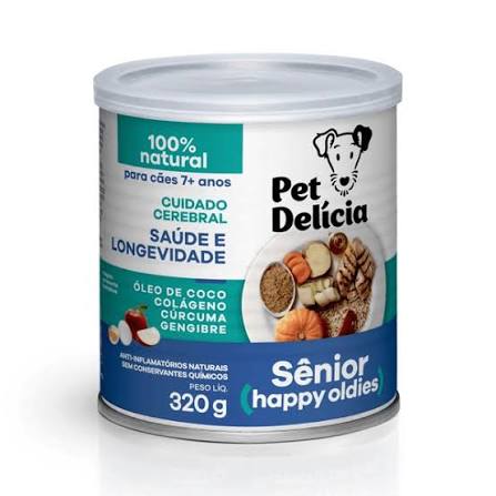 Ração Úmida Pet Delícia Natural Sênior Happy Oldies Para Cães 7+ Anos 320g