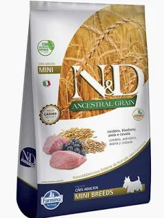 Ração Farmina N&D Ancestral Grain Cordeiro Blueberry Para Cães Adultos Raças Pequenas 800grs