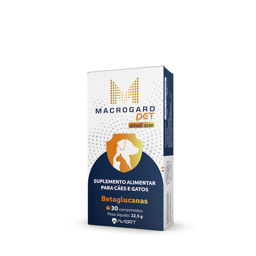 Macrogard Pet 22,5g Small Size Cães e Gatos Betaglucanas com 30 Comprimidos
