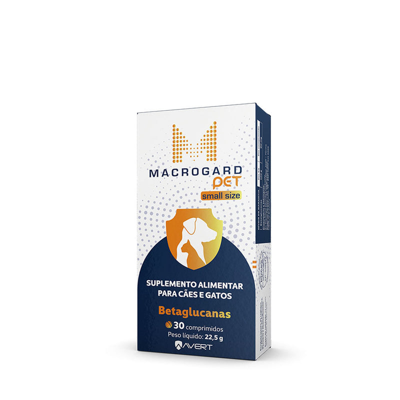 Macrogard Pet 22,5g Small Size Cães e Gatos Betaglucanas com 30 Comprimidos